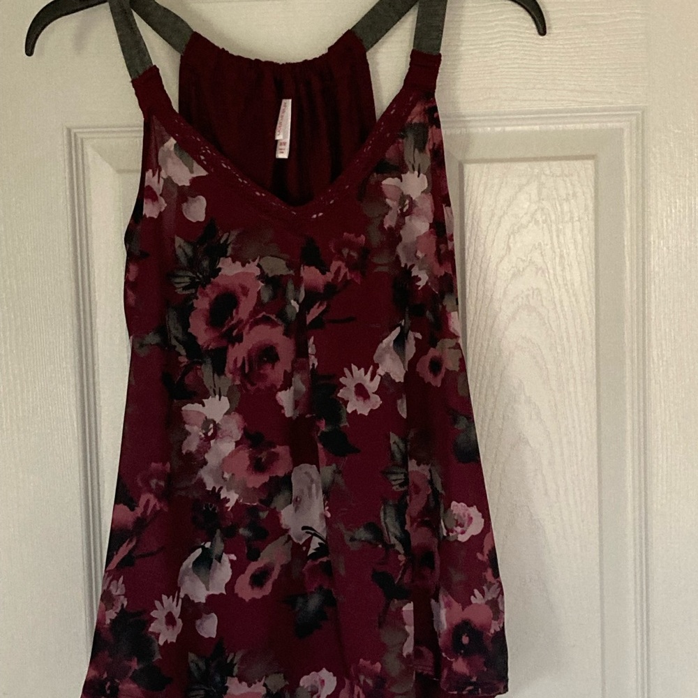 Womens Floral Tank Top Blouse